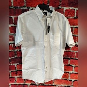 New! Stafford Wrinkle Free White Size 15 1/2 Button Up Short Sleeve Dress Shirt